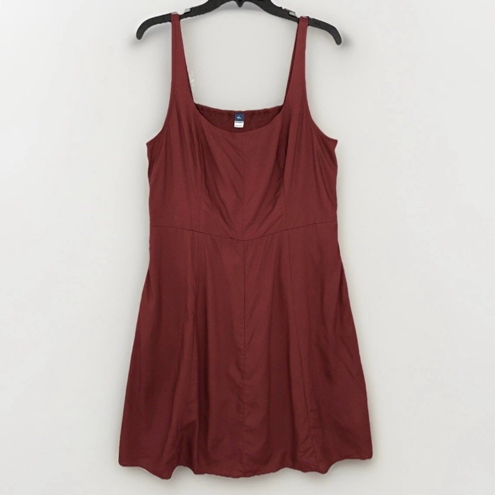 Old Navy Fit & Flare Cami Mini Dress Large Tall Red Orange NEW Fall Party Casual